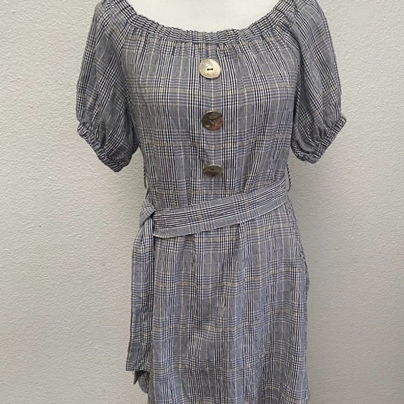 Zara Black and White Plaid Mini Dress - Picture 1 of 5